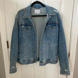 Men's distressed jean jacket